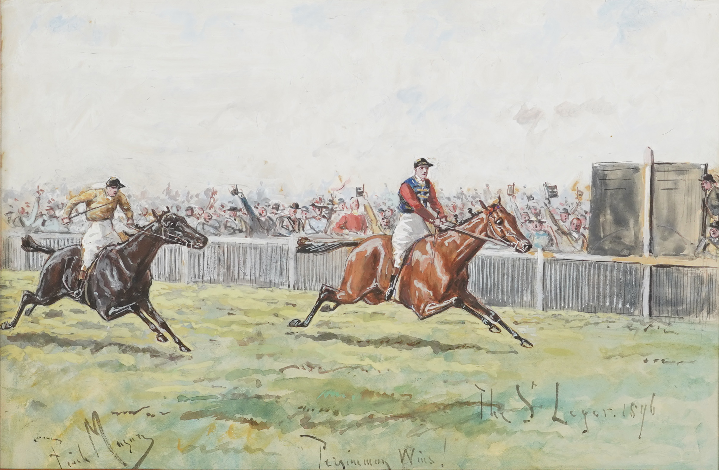 George Finch Mason (1850-1915), 'Persimmon Wins! - The St Leger, 1896'
